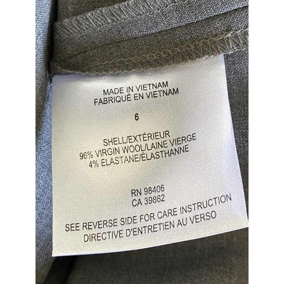 Theory Gray Stretch Wool Spandex Pencil Skirt‎ Size 6 Joanie Style Career EUC - Picture 9 of 16